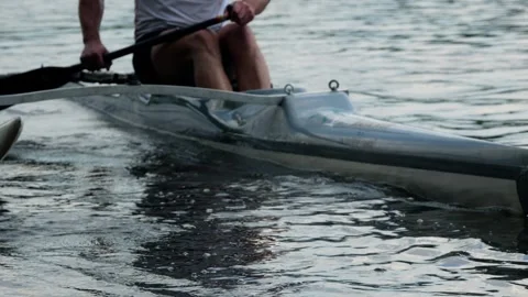 Canoeing competition training coaching workout a outrigger canoe boat sport. Stock Footage 248618869