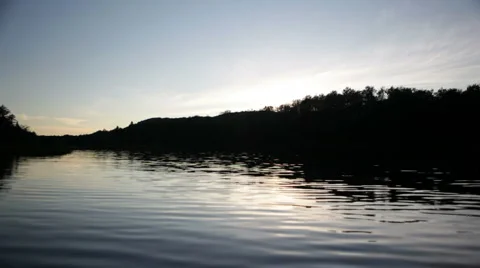 Canoeing at dusk Video stock 1046373