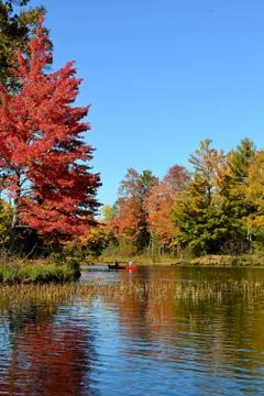 Canoeing in the Fall Stock Photos