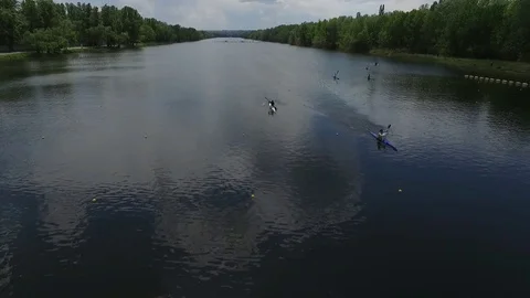Canoeing With Fresh Nature Stock Footage 70793044
