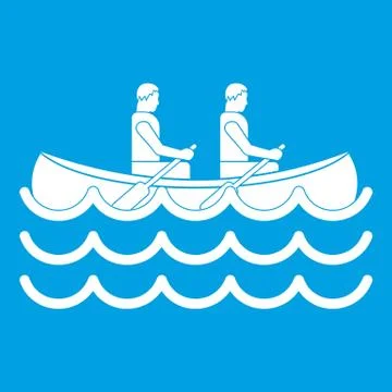 Canoeing icon white イラスト素材