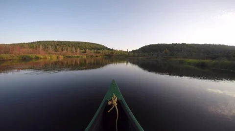 Canoeing on the lake- 15 sec Video stock 55684864