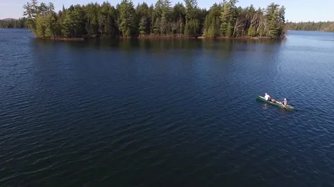 Canoeing on Lake Video stock 65343822