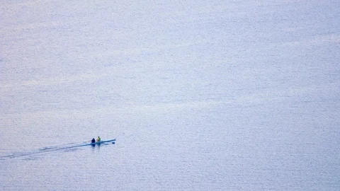 Canoeing on lake. Stock Footage 118442157