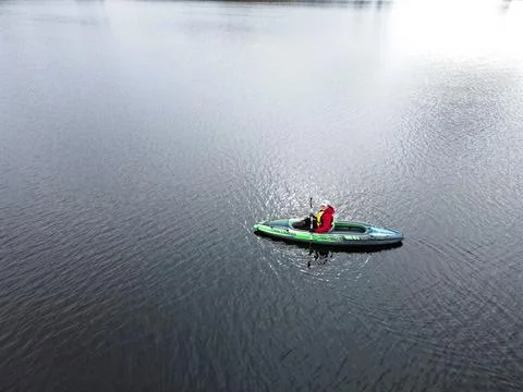 Canoeing on the Loch Stock Photos