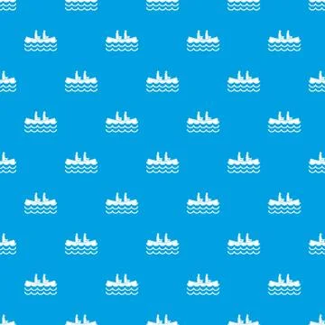 Canoeing pattern seamless blue Stock Illustration