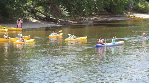 Canoeing on the river Dordogne Stock Footage 301604744