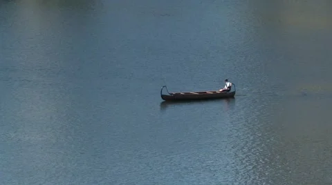 Canoeing on the river Stock Footage