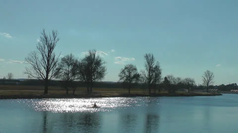 Canoeing on the river kayaking Stock Footage 22684311