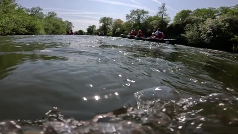 Canoeing on the River Wye.  Stock Footage 247972246