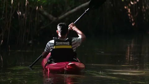 Canoeing in Sri Lanka Stock Footage 174673679