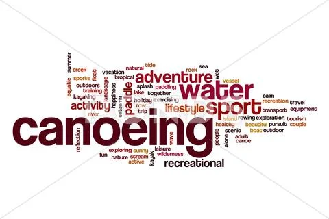 Canoeing word cloud concept Stock Illustration
