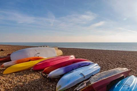 Canoes on the Beach Stock Photos