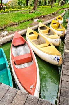 Canoes on the lake Fotos de archivo