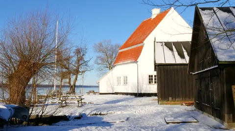 Canoes for rent in front of boathouse Video stock 59411920
