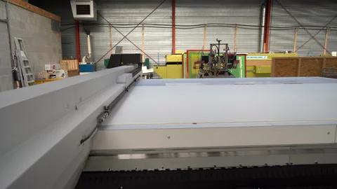 Canon Arizona UV Flatbed Printer in a signing factory Stock Footage 224977056