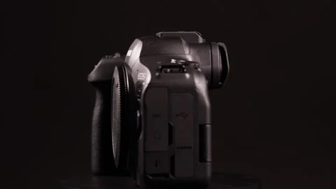 Canon EOS R6 mark II camera, body rotating. Canon's new mirrorless camera. Stock Footage 294168556