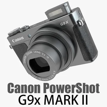 3D Model: Canon PowerShot G9 X Mark II Digital Camera Black #96451487