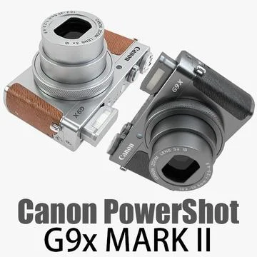 Canon PowerShot G9X Mark II Black + Silver ~ 3D Model #96447914