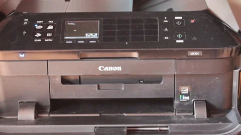 Canon printer. Automatic printing Stock Footage 88703115