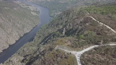 CANON SIL ASCENDING MOUNTAIN RIVER Stock Footage 90132663