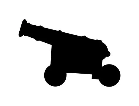 Canon silhouette vector art Illustrazione stock