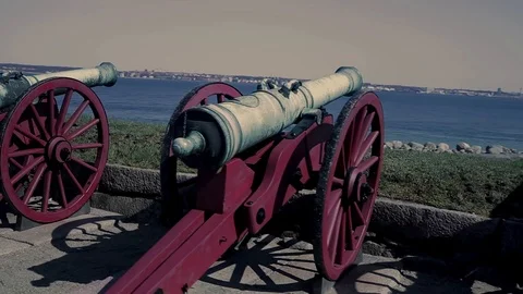 Canons on Kronborg castle. Stock Footage 106485909