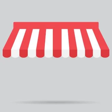 Canopy awning striped store element design Stock Illustration