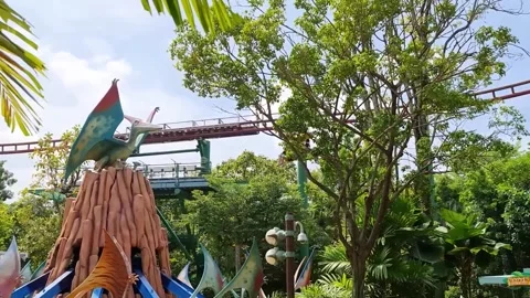 Canopy Flyer Ride at Universal Studios Singapore Stock Footage 264940181
