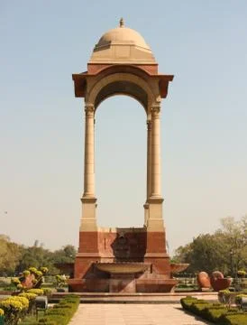 The canopy, with india gate behind Stock Photos