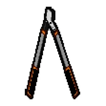 Canopy tree trimmer pixel art vector illustration Stock Illustration