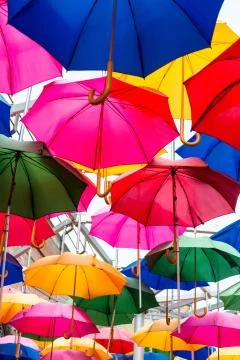 A Canopy of Umbrellas Stock Photos