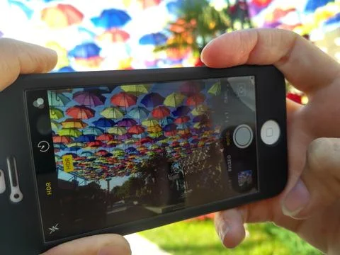 Canopy with umbrellas Fotos de archivo