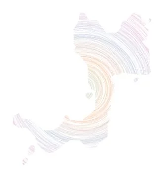 Canouan map filled with concentric circles. Sketch style circles in shape o.. Stockillustratie