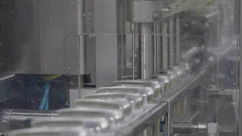 Cans Being Filled Stock Footage 244752760