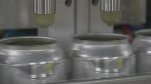 Cans Being Filled Stock Footage 244817851