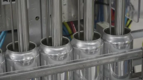 Cans Being Filled Stock Footage 244818246