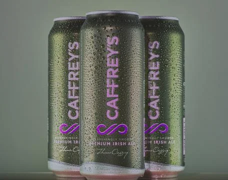 Cans of Caffreys beer. Stock Photos