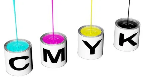 Cans with cmyk ink Stock Illustration