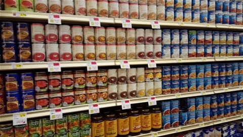 Cans of Food Stock Footage 149886336