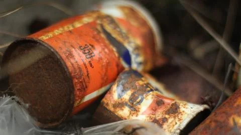 CANS OVER THE TIME OF THE WAR Stockfoto's