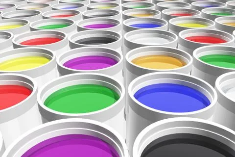 Cans of paint colors Stock Illustration