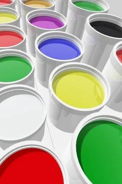 Cans of paint Stock Illustration