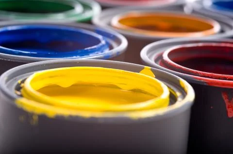 Cans of paint Stock Photos