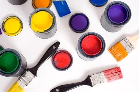 Cans of paint Stock Photos