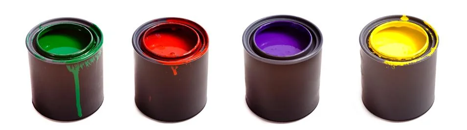 Cans of paint Stock Photos