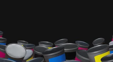 Cans of paint Stock Photos