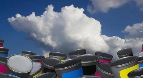 Cans of paint Stock Photos