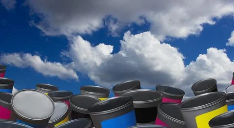 Cans of paint Stock Photos