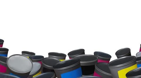 Cans of paint Stock Photos